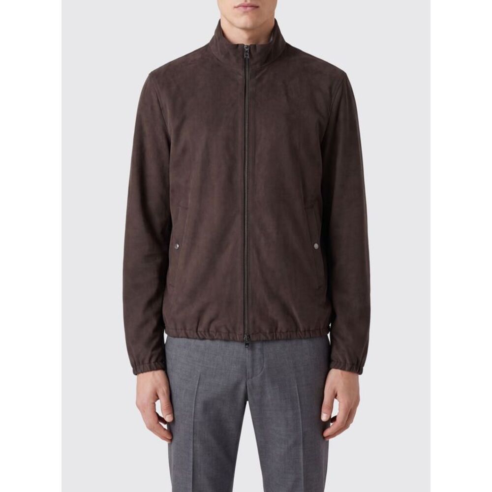 Herno Men Bomber Jacket Herno In Microfiber And Faux Suede With A High Collar